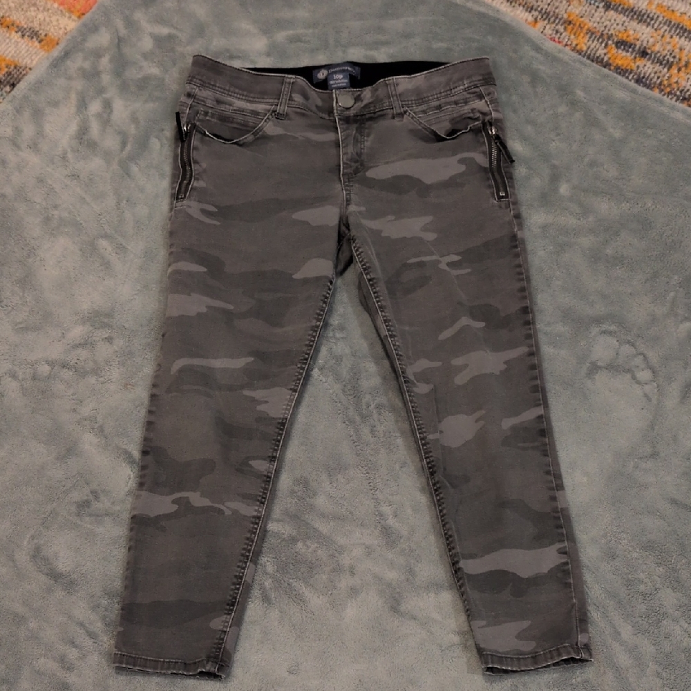 Democracy Charcoal Camouflage Ankle Jeans